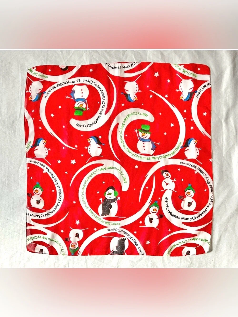 Echo Design Group Merry Christmas Snowman Red Sheer Scarf Polyester Holiday Wrap
